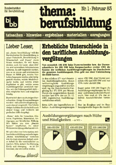 Coverbild: BWP 1/1983 Beihefter "thema berufsbildung"