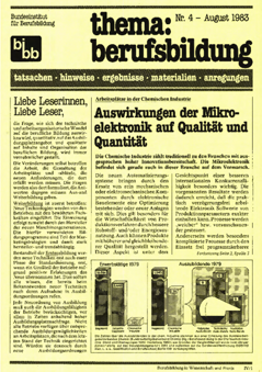 Coverbild: BWP 4/1983 Beihefter "thema berufsbildung"