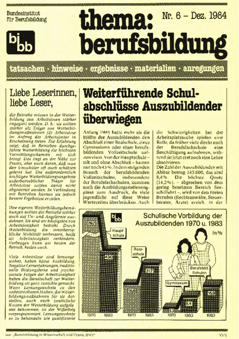 Coverbild: BWP 6/1984 Beihefter "thema berufsbildung"