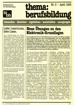 Coverbild: BWP 2/1985 Beihefter "thema berufsbildung"
