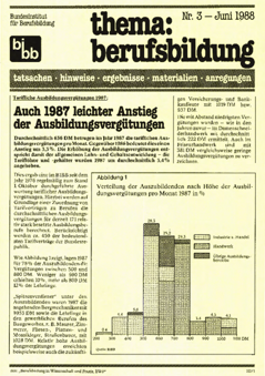 Coverbild: BWP 3/1988 Beihefter "thema berufsbildung"
