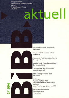 Coverbild: BWP 3/1994 Beilage "BIBB aktuell"