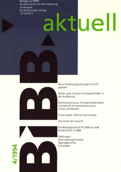 Coverbild: BWP 4/1994 Beilage "BIBB aktuell"