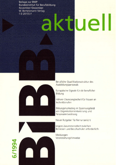 Coverbild: BWP 6/1994 Beilage "BIBB aktuell"