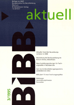 Coverbild: BWP 3/1995 Beilage "BIBB aktuell"