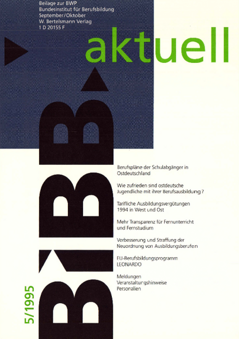 Coverbild: BWP 5/1995 Beilage "BIBB aktuell"