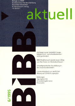 Coverbild: BWP 6/1995 Beilage "BIBB aktuell"