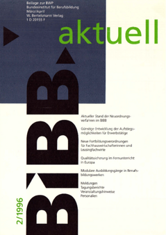 Coverbild: BWP 2/1996 Beilage "BIBB aktuell"