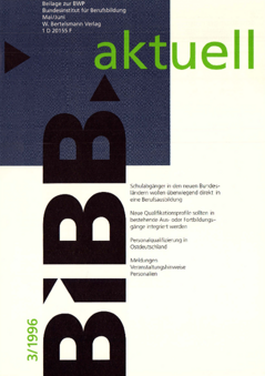 Coverbild: BWP 3/1996 Beilage "BIBB aktuell"