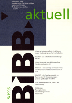 Coverbild: BWP 5/1996 Beilage "BIBB aktuell"