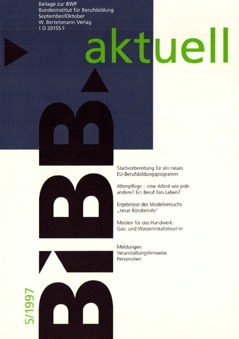 Coverbild: BWP 5/1997 Beilage "BIBB aktuell"