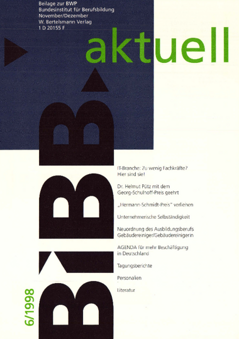 Coverbild: BWP 6/1998 Beilage "BIBB aktuell"