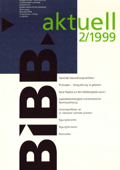 Coverbild: BWP 2/1999 Beilage "BIBB aktuell"