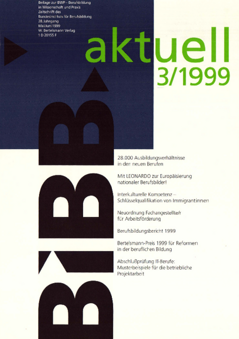 Coverbild: BWP 3/1999 Beilage "BIBB aktuell"