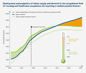 Development and projection of labour supply and demand in the occupational field of “nursing and healthcare occupations not requiring a medical practice licence”