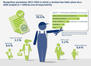 Recognition procedures 2012–2016 in which a decision has taken place via a skills analysis by area of responsibility