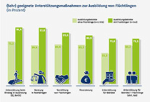 (Sehr) geeignete Unterstützungsmaßnahmen zur Ausbildung von Flüchtlingen