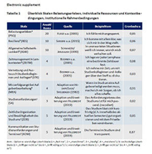 Übersicht der verwendeten Skalen zur Messung individueller Ressourcen und institutioneller Rahmenbedingungen sowie eine ausführliche Regressionstabelle mit allen drei gerechneten Modellen